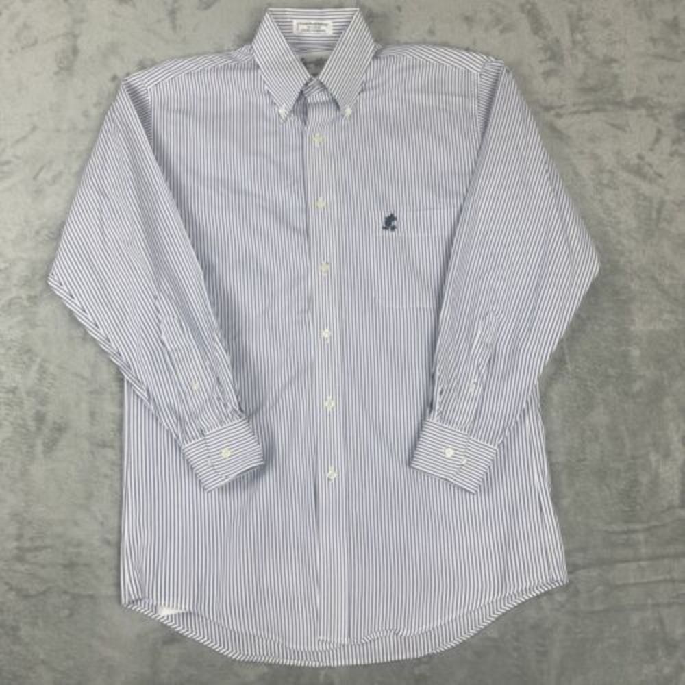 Walt Disney World‎ Shirt Mens S Blue Pencil Striped Mickey Mouse Button Down EUC